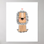 Leeuw schattig kunst waterverf kinderdagverblijf k poster (Voorkant)
