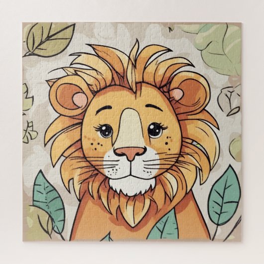 Leeuw schattig legpuzzel (Verticaal)
