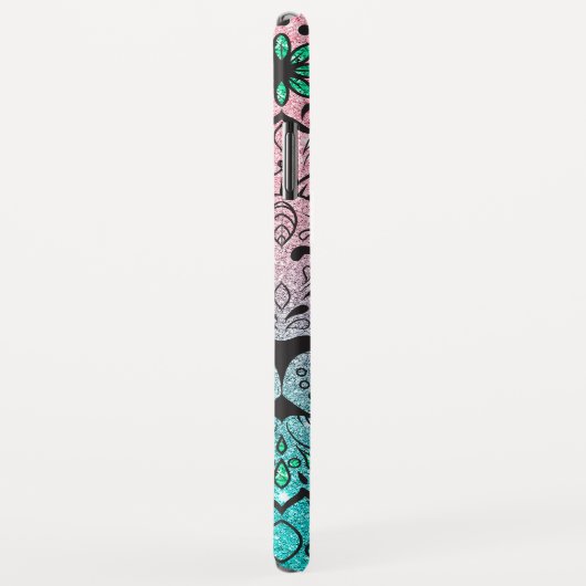 Leeuw schedel glitter ombre Case-Mate iPhone case (Achterkant/rechts)