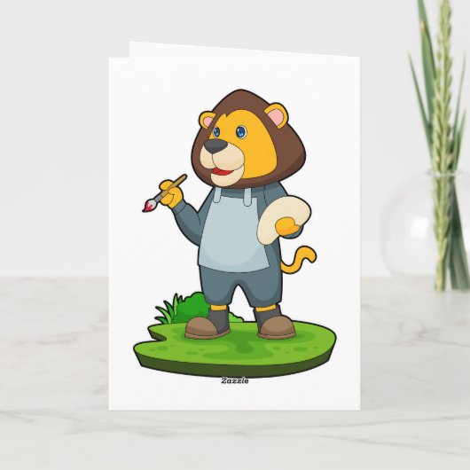 Leeuw Schilderen Verfkwast Kaart (Achterkant)