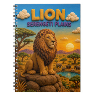 Leeuw Serengeti Vlaktes Modern KlayKoo Notitieboek