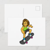 Leeuw Skater Skateboard Briefkaart (Voorkant / Achterkant)