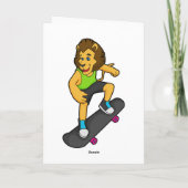 Leeuw Skater Skateboard Kaart (Achterkant)