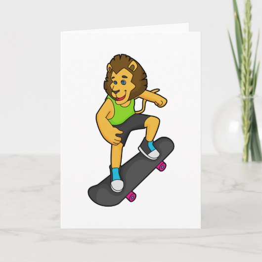 Leeuw Skater Skateboard Kaart (Voorkant)