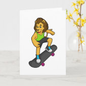 Leeuw Skater Skateboard Kaart (Gele Bloem)