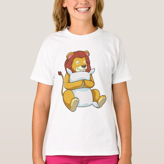 Leeuw slaapt met kussen t-shirt (Voorkant)
