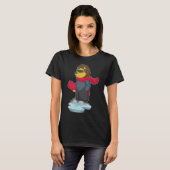 Leeuw Snowboard Wintersport T-shirt (Voorkant volledig)