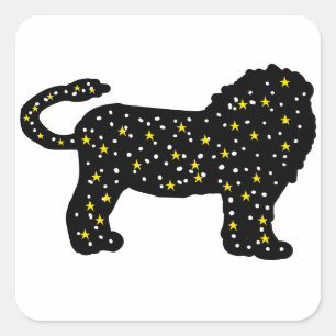 Leeuw Space Stars Dierenriem Vierkante Sticker