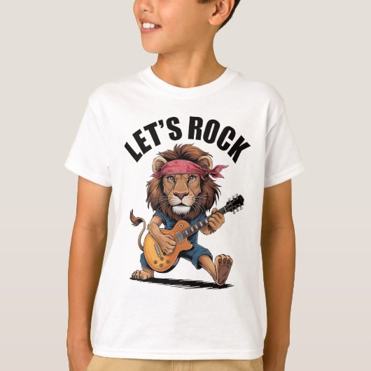 Leeuw speelt gitaar t-shirt (Voorkant)