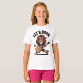 Leeuw speelt gitaar t-shirt (Voorkant volledig)