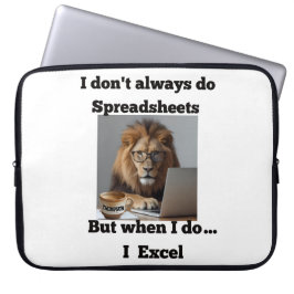 Leeuw spreadsheet kantoortas laptophoes laptop sleeve