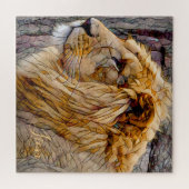 Leeuw [Square Jigzaag puzzle] Legpuzzel (Horizontaal)