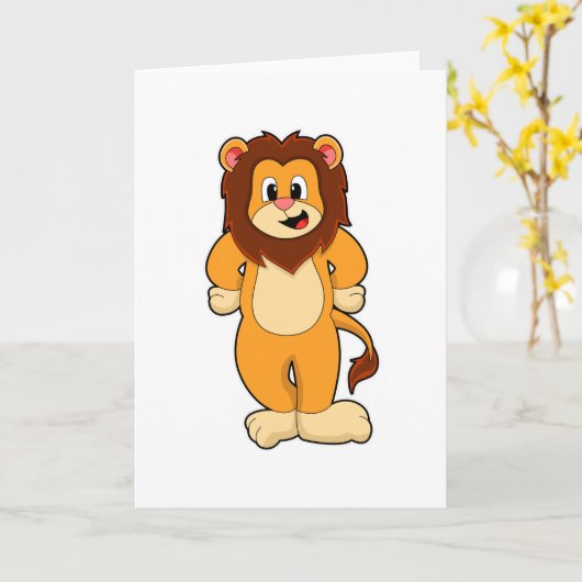 Leeuw staand kaart (Gele Bloem)