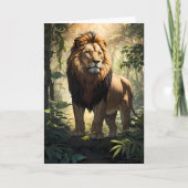 Leeuw staat trots in Oerwoud | KAART (Voorkant)