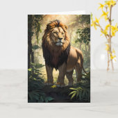 Leeuw staat trots in Oerwoud | KAART (Gele Bloem)