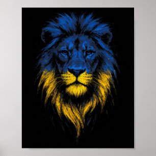 Leeuw Sterkte Kunst Oekraïense Vlag Oekraine  Poster