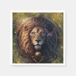 Leeuw Sterrenbeeld Aquarel Ontwerp Servet