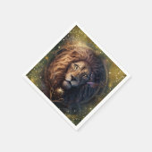 Leeuw Sterrenbeeld Aquarel Ontwerp Servet (Hoek)