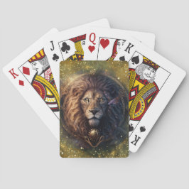 Leeuw Sterrenbeeld Aquarelontwerp Pokerkaarten