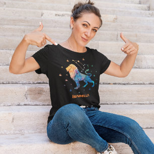Leeuw Sterrenbeeld Dierenriem Waterverf Sterren St T-shirt