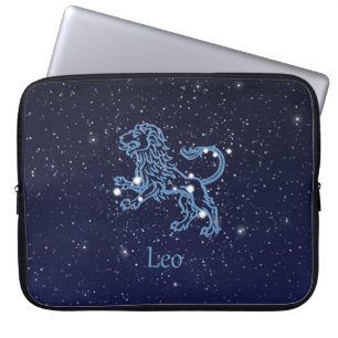 Leeuw Sterrenbeeld en Sterrenbeeld met Sterren Laptop Sleeve