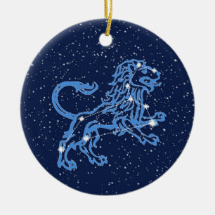 Leeuw Sterrenbeeld en Sterrenbeeld Sterren Keramisch Ornament
