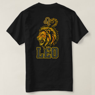 Leeuw Sterrenbeeld Gouden Kroon Voorhoede T-shirt