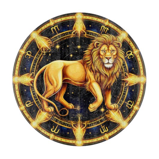 🦁 Leeuw Sterrenbeeld Hemels Sterrensymbool Cadeau Snijplank (Voorkant)