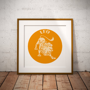 Leeuw, sterrenbeeld, horoscoop, astrologie folie afdrukken