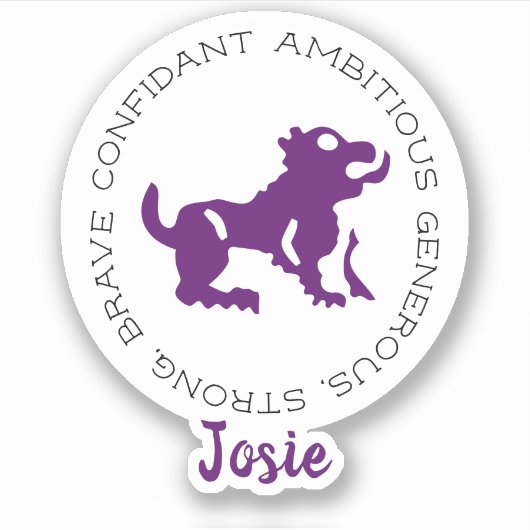 Leeuw Sterrenbeeld Kenmerken Sticker (Voorkant)