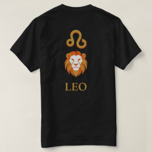 Leeuw Sterrenbeeld Koninklijk Goud Minimalistisch T-shirt