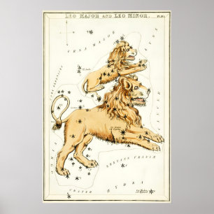 Leeuw Sterrenbeeld Kunstprint Antiek Poster