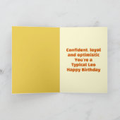 Leeuw Sterrenbeeld Leeuw Aangepaste Verjaardag Kaart (Binnen)