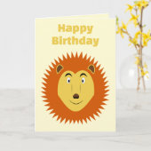 Leeuw Sterrenbeeld Leeuw Aangepaste Verjaardag Kaart (Gele Bloem)