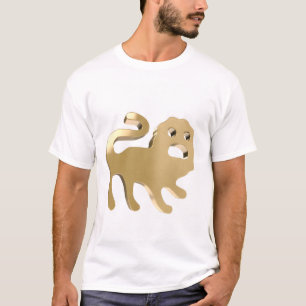 Leeuw Sterrenbeeld Luxe Goud Astrologie Symbool T-shirt