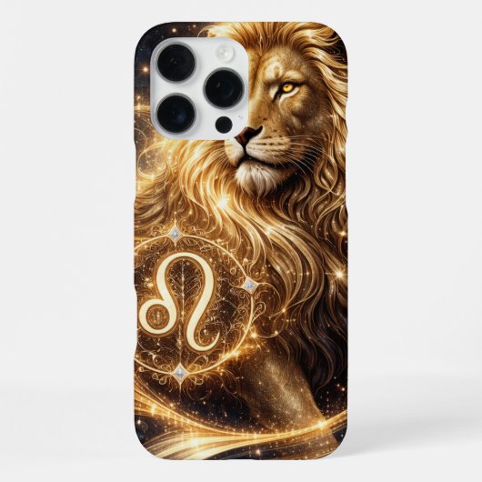 Leeuw sterrenbeeld met gouden majesteit iPhone hoesje (Achterkant)