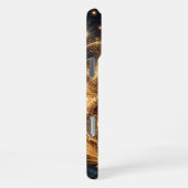 Leeuw sterrenbeeld met gouden majesteit iPhone hoesje (Rechterkant)