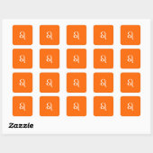 Leeuw sterrenbeeld - neon oranje vierkante sticker (Vel)