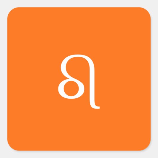 Leeuw sterrenbeeld - neon oranje vierkante sticker (Voorkant)