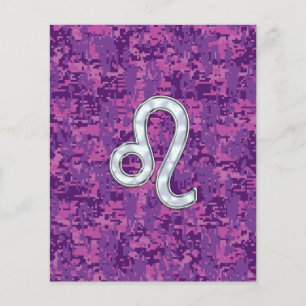 Leeuw Sterrenbeeld op Fuchsia Digitale Camouflage Flyer