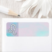 Leeuw Sterrenbeeld op Pastel Nacre Stijl Print Etiket (Insitu)