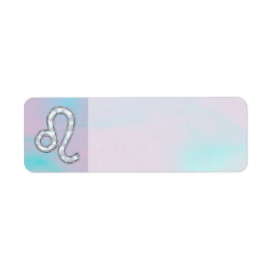 Leeuw Sterrenbeeld op Pastel Nacre Stijl Print Etiket