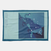 Leeuw Sterrenbeeld Retro Dierenriem Astrologie Theedoek (Horizontaal)