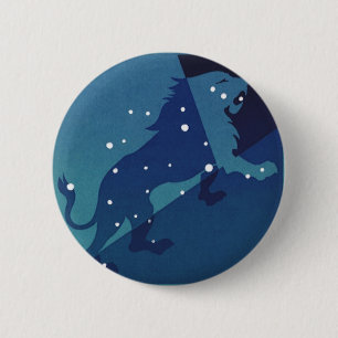 Leeuw Sterrenbeeld Vintage Dierenriem Astrologie Ronde Button 5,7 Cm