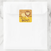 Leeuw sticker "Het is een jongen!" (Tas)