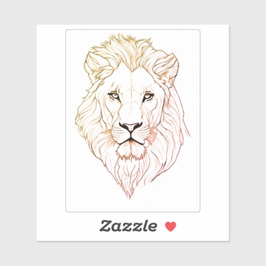 Leeuw sticker Leeuw Tekening (Vel)