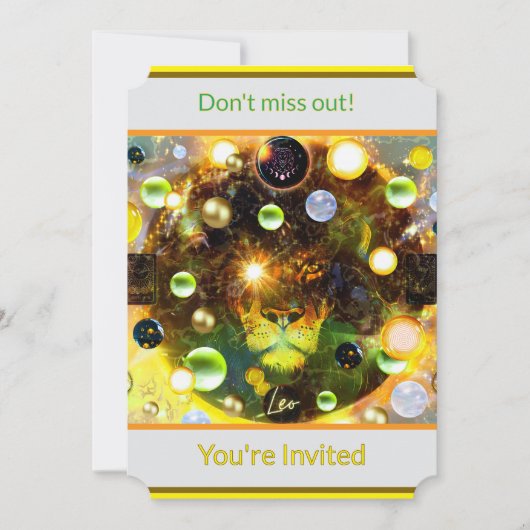 Leeuw Stierbeeld Uitnodiging (Voorkant)