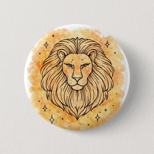 Leeuw teken ronde button 5,7 cm (Voorkant)