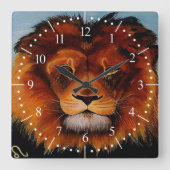 Leeuw teken vierkante klok (Voorkant)