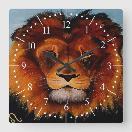 Leeuw teken vierkante klok (Voorkant)